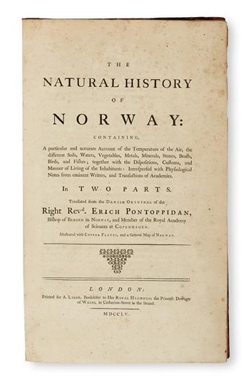 NATURAL HISTORY  PONTOPPIDAN, ERIK. The Natural History of Norway.  1755